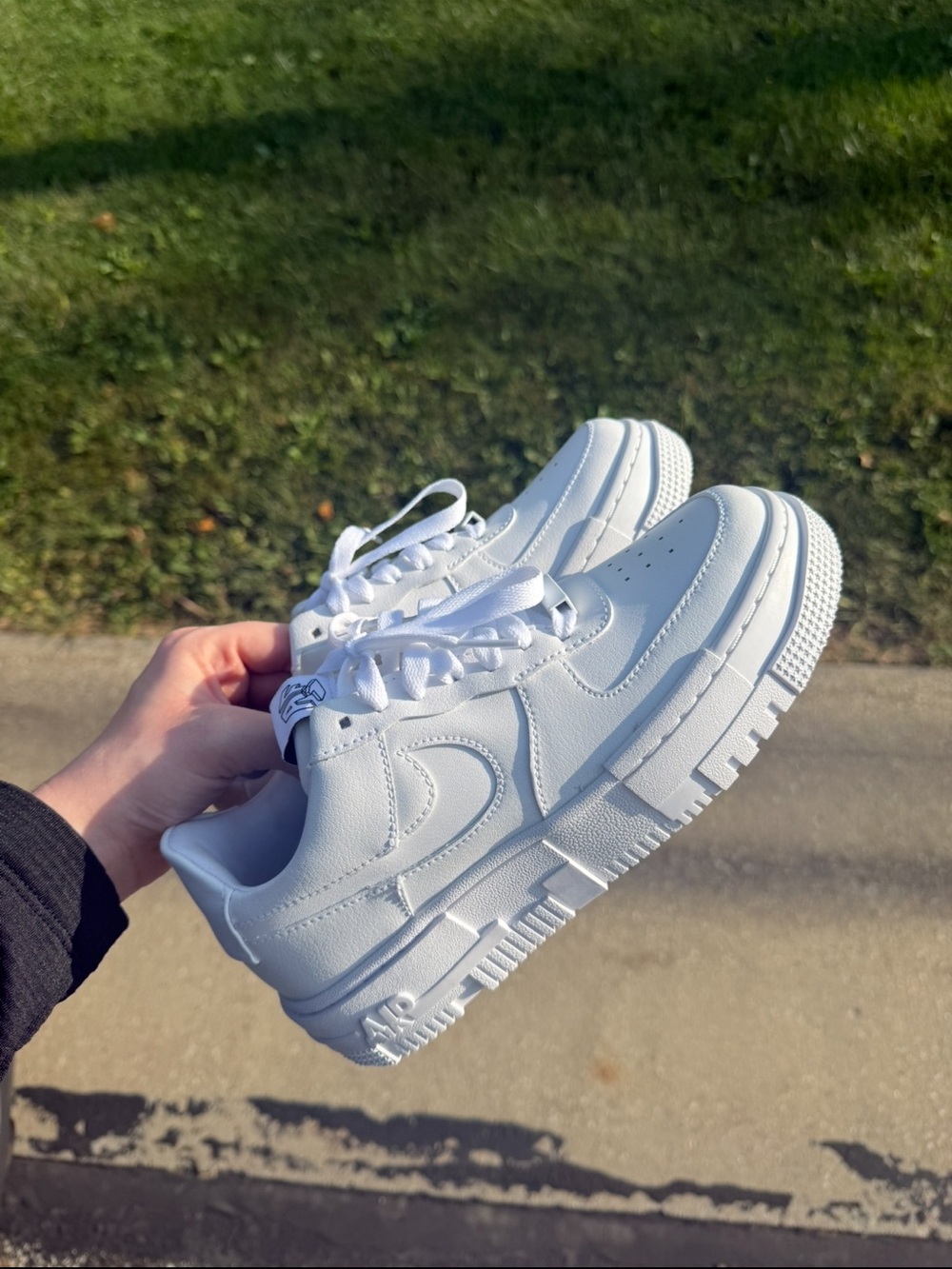 Nike All-White Low-Top Platform Sneakers